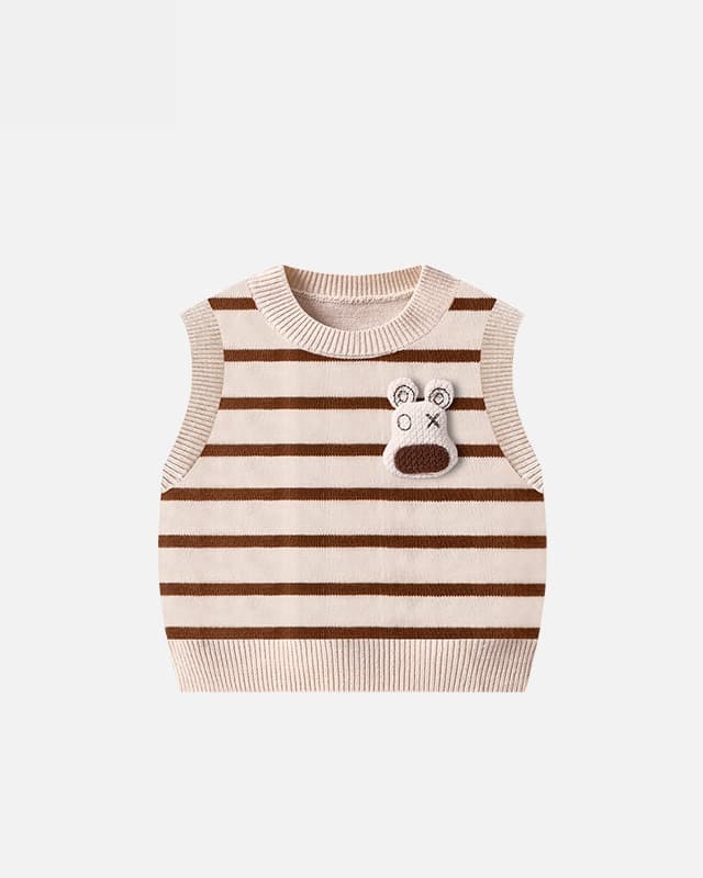 Infant and Toddler Baby Spring and Autumn Sleeveless Top Puppy Dog Knitted Vest