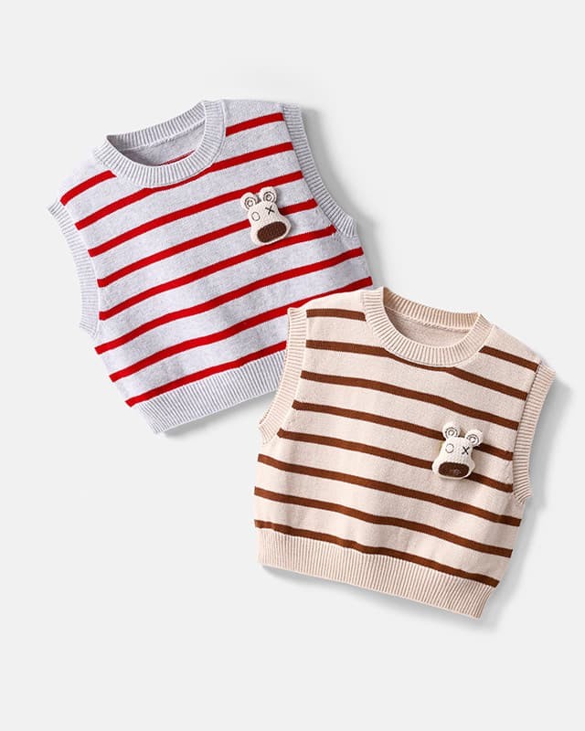 Infant and Toddler Baby Spring and Autumn Sleeveless Top Puppy Dog Knitted Vest