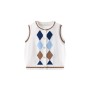 Spring and autumn style diamond check knitted vest for boys and girls
