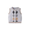 Spring and autumn style diamond check knitted vest for boys and girls