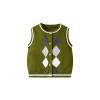 Spring and autumn style diamond check knitted vest for boys and girls