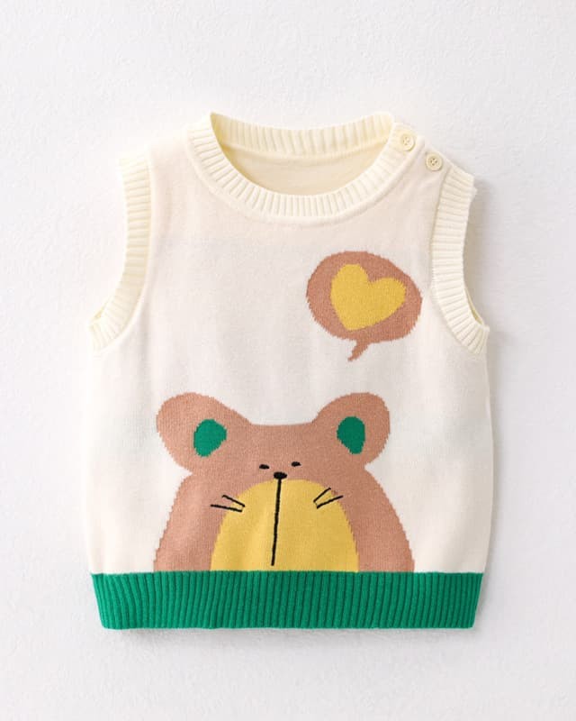 Baby and Toddler Cute Cartoon Knitted Vest Sweater