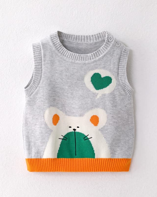 Baby and Toddler Cute Cartoon Knitted Vest Sweater