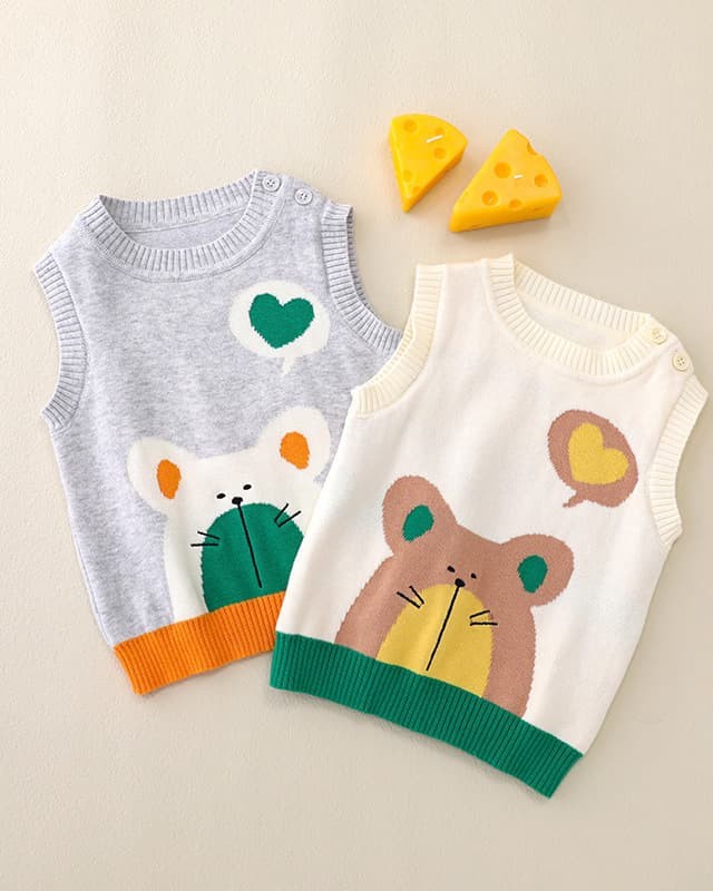 Baby and Toddler Cute Cartoon Knitted Vest Sweater