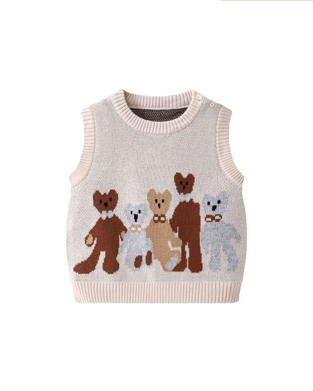 Autumn and winter double-layer warm round neck knitted vest