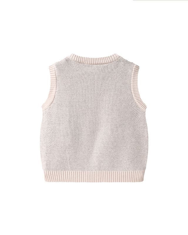 Autumn and winter double-layer warm round neck knitted vest