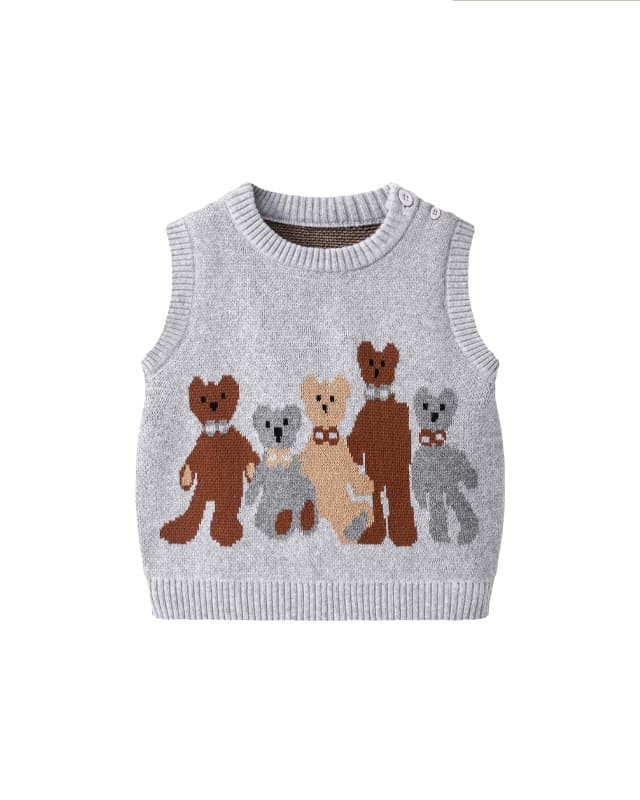 Autumn and winter double-layer warm round neck knitted vest