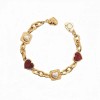 Jane Eyre Heart Bracelet Plaid Pearl Magnetic Clasp Heart Cuban Chain Plaid Ecstasy Series Jane Eyre Heart Bracelet Plaid Pearl Magnetic Clasp Heart Cuban Chain Plaid Ecstasy Series
