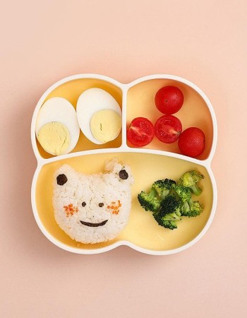 Baby food tray, baby special suction cup, integrated silicone grid tray