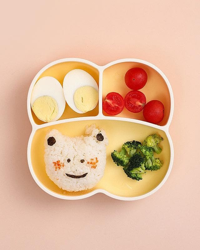 Baby food tray, baby special suction cup, integrated silicone grid tray