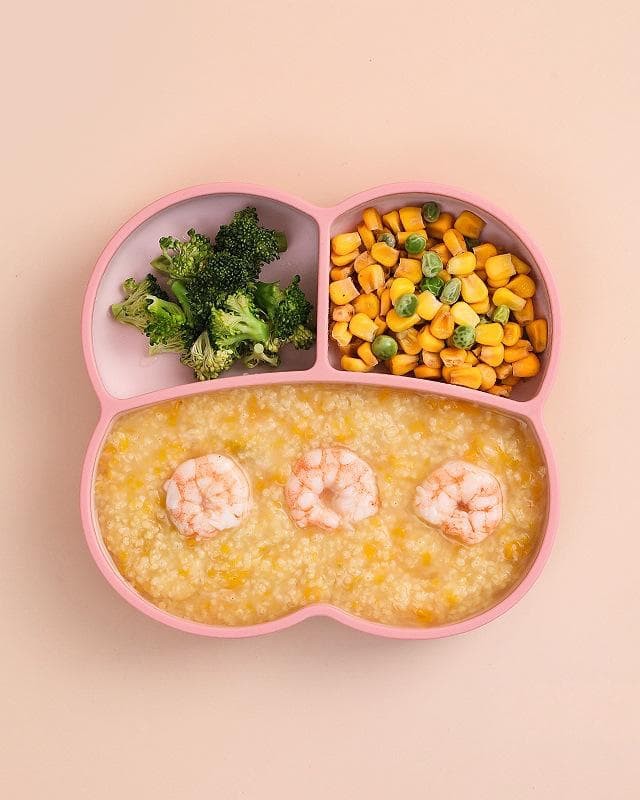 Baby food tray, baby special suction cup, integrated silicone grid tray