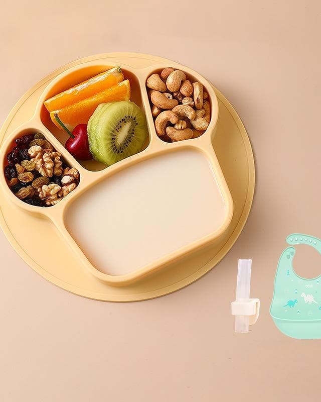 Baby integrated dining tray Children's silicone suction bowl