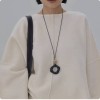 Black Rope Necklace Women'S Long Pendant Sweater Chain High-End Accessories