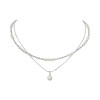 925 Sterling Silver Broken Silver Freshwater Pearl Necklace Women'S Bamboo Double Layered Clavicle Chain