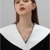925 Sterling Silver Broken Silver Freshwater Pearl Necklace Women'S Bamboo Double Layered Clavicle Chain