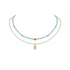 Small Color String Stacking Necklace Women'S Summer Dopamine Clavicle Chain