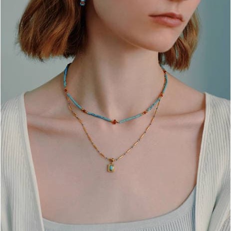 Small Color String Stacking Necklace Women'S Summer Dopamine Clavicle Chain Small Color String Stacking Necklace Women'S Summer Dopamine Clavicle Chain