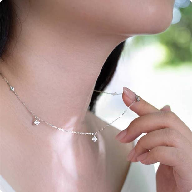 Starry Sky Necklace Four-Pointed Star Clavicle Necklace All-Match Clavicle Necklace Starry Sky Necklace Four-Pointed Star Clavicle Necklace All-Match Clavicle Necklace