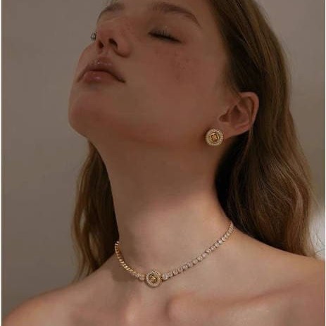 Star Language Button Maillard Clavicle Necklace Star Language Button Maillard Clavicle Necklace