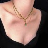 Snake Choker Necklace Olive Green Clavicle Necklace